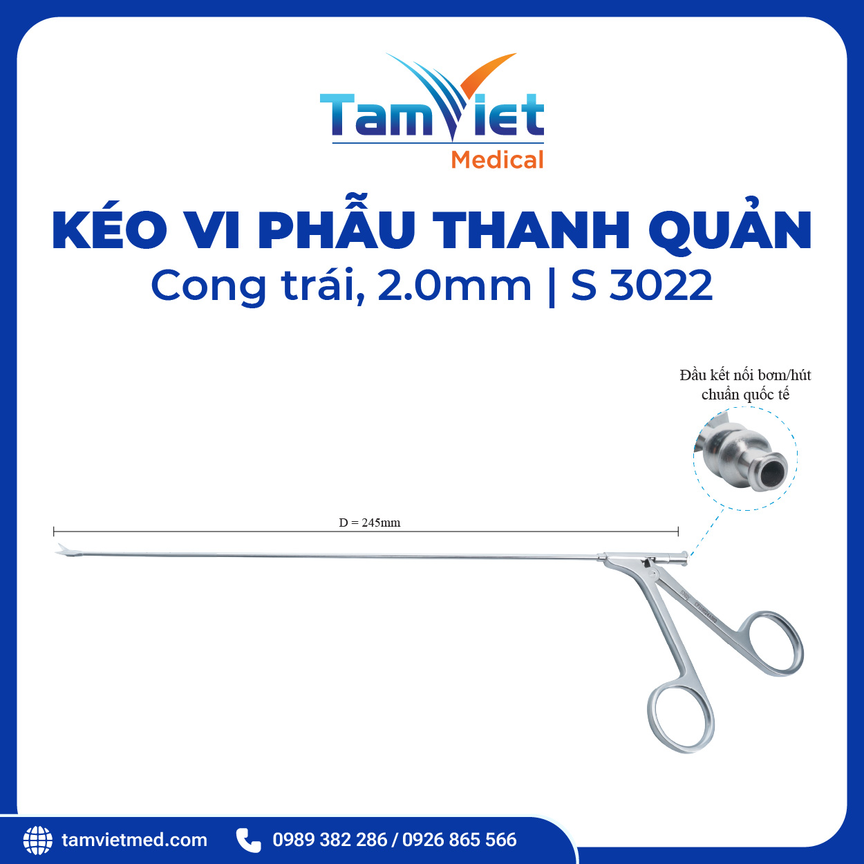Kéo Vi Phẫu Thanh Quản | S 3021, S 2016, S 3023, S 3022 - 10