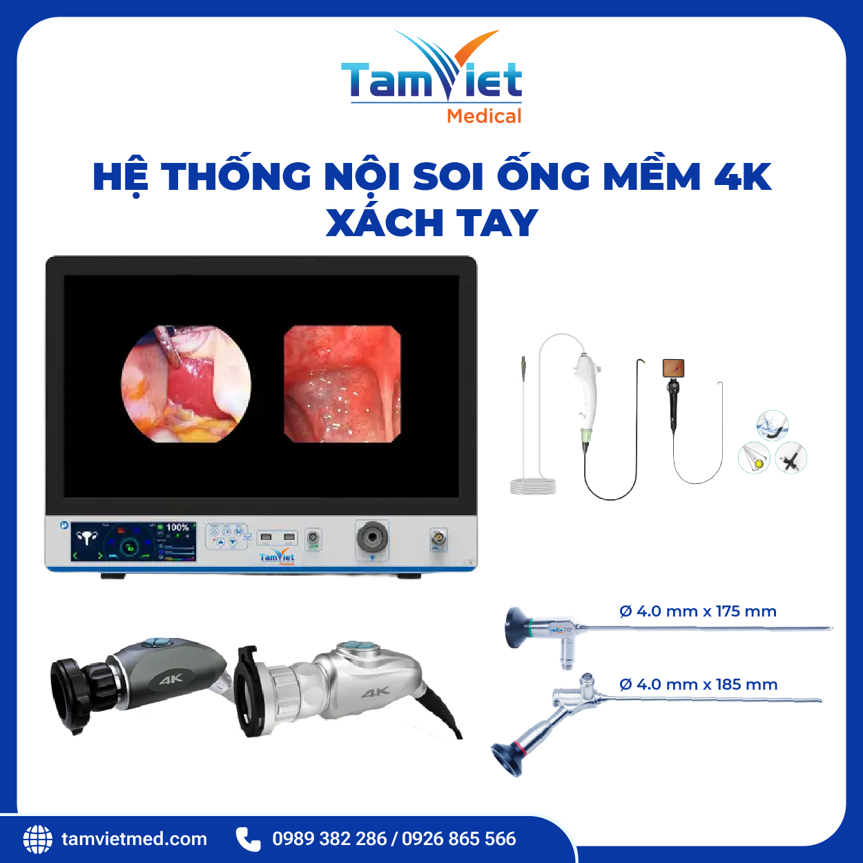 Hệ Thống Thiết Bị Nội Soi Ống Mềm Tiêu Chuẩn 4K (Xách Tay) - Tâm Việt Endoscope
