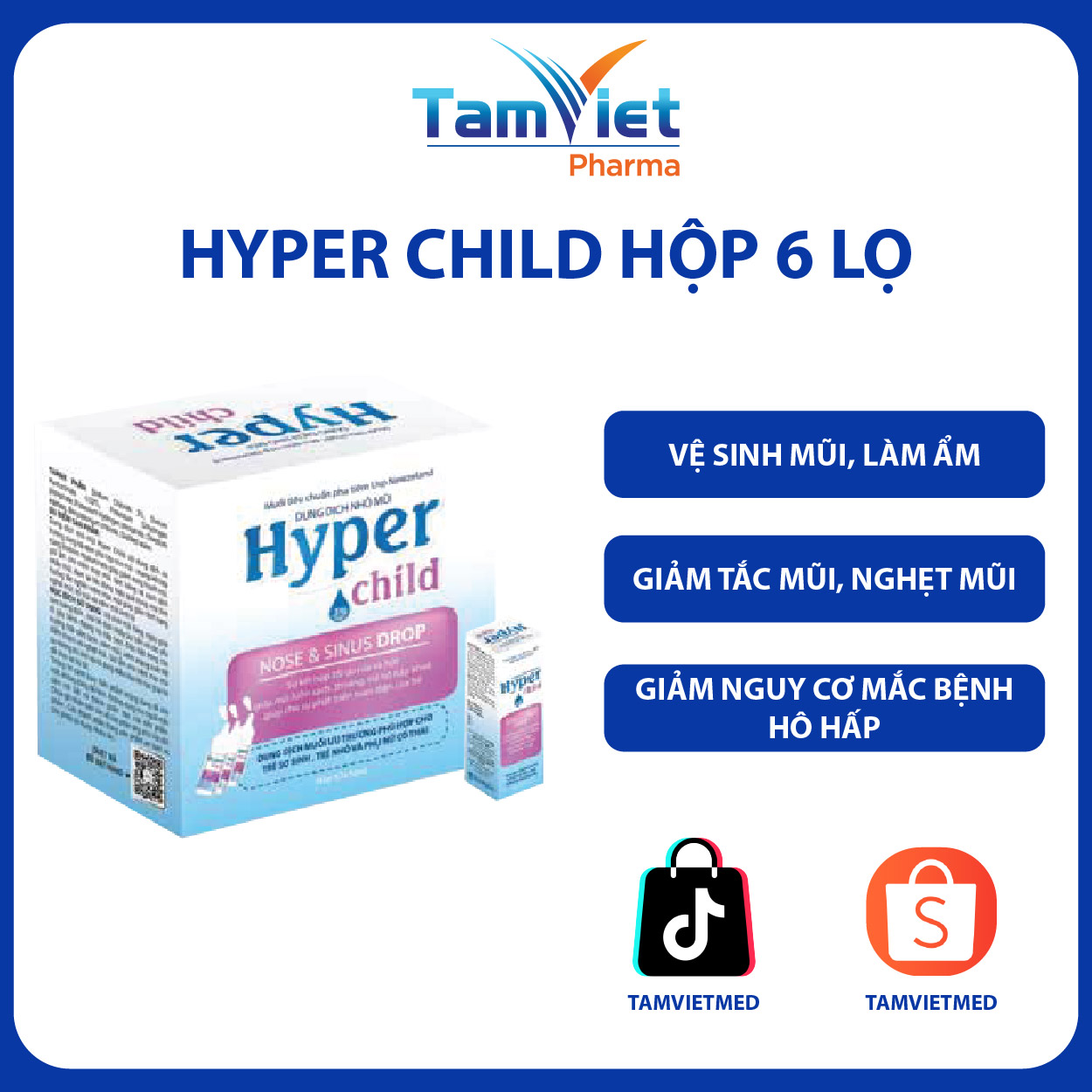 HYPER CHILD 3% Hộp 6 Lọ 10ml Dung Dịch Nhỏ Mũi