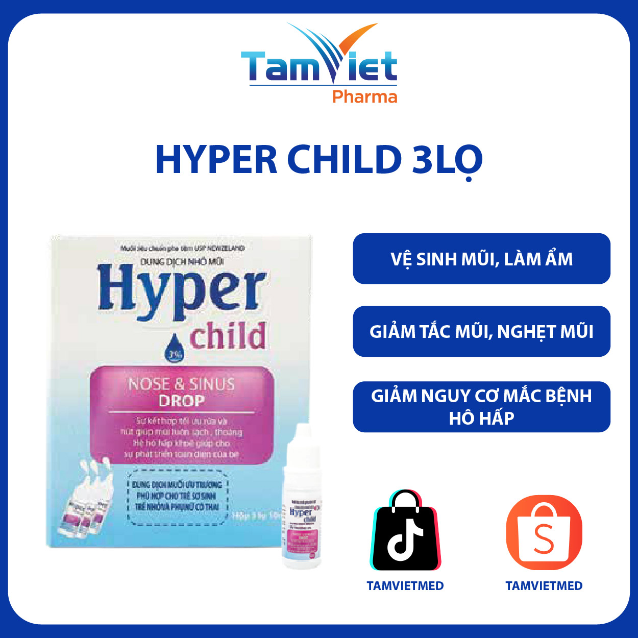 Hyper Child 3 Lọ 10Ml Dung Dịch Nhỏ Mũi Chính Hãng