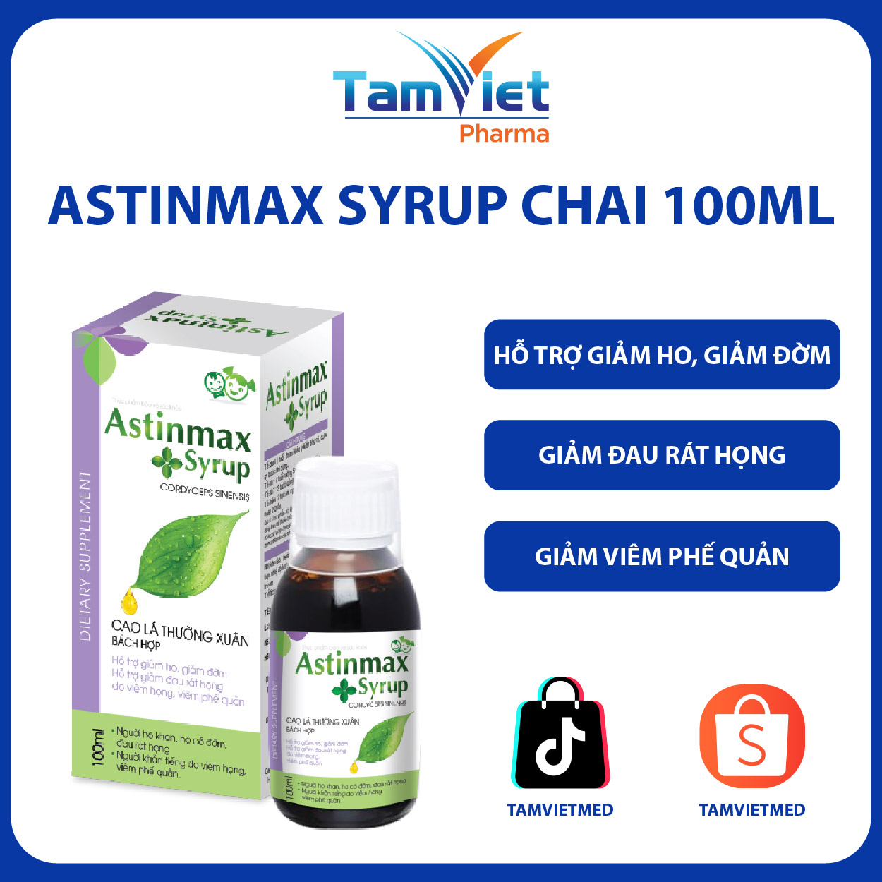 Siro Ho Astinmax Syrup 1 Hộp Hỗ Trợ Giảm Ho Long Đờm Đau Rát Họng Và Viêm Họng
